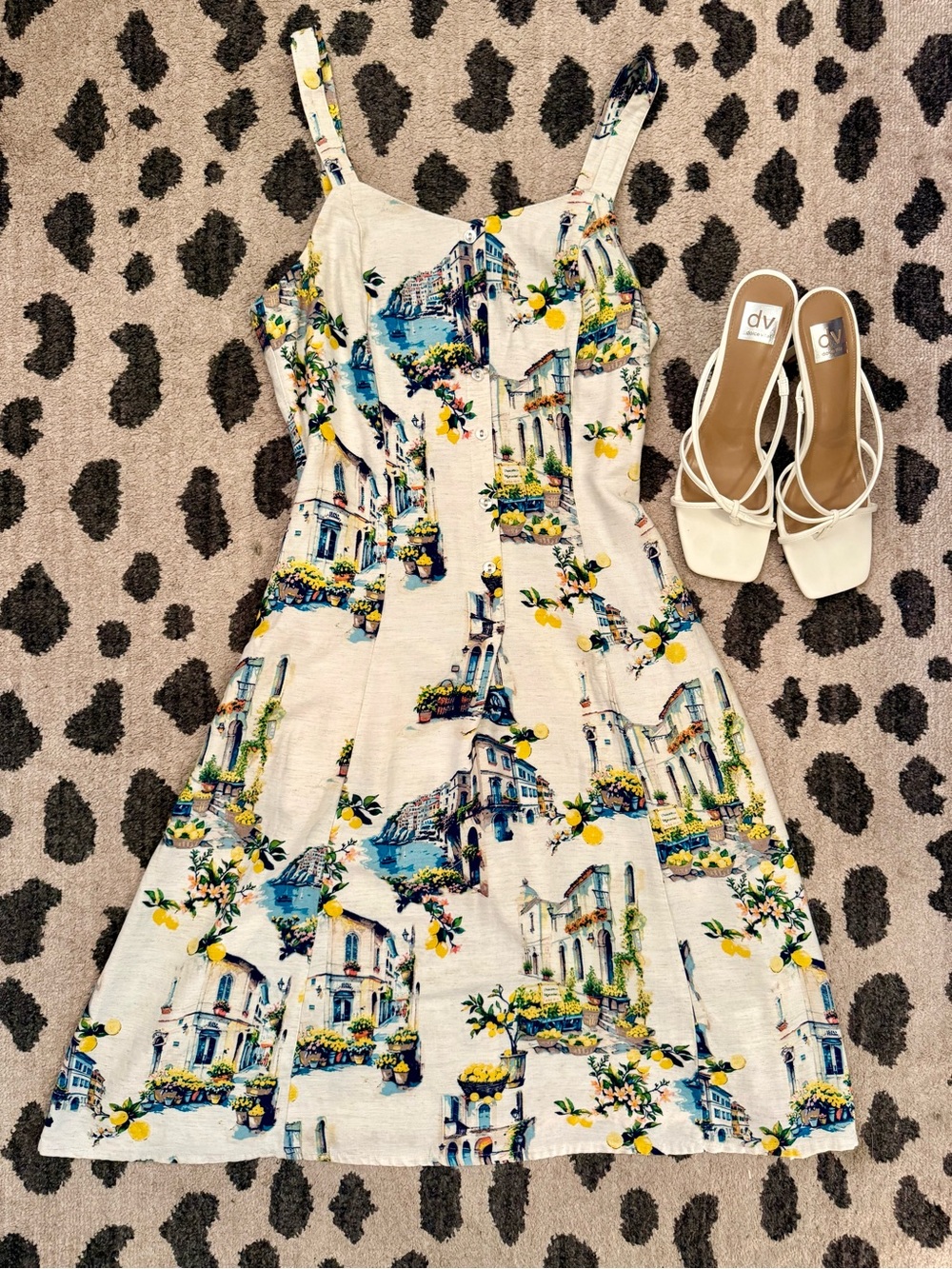 Jane + Delancey Lemon Italy Printed Button Dress